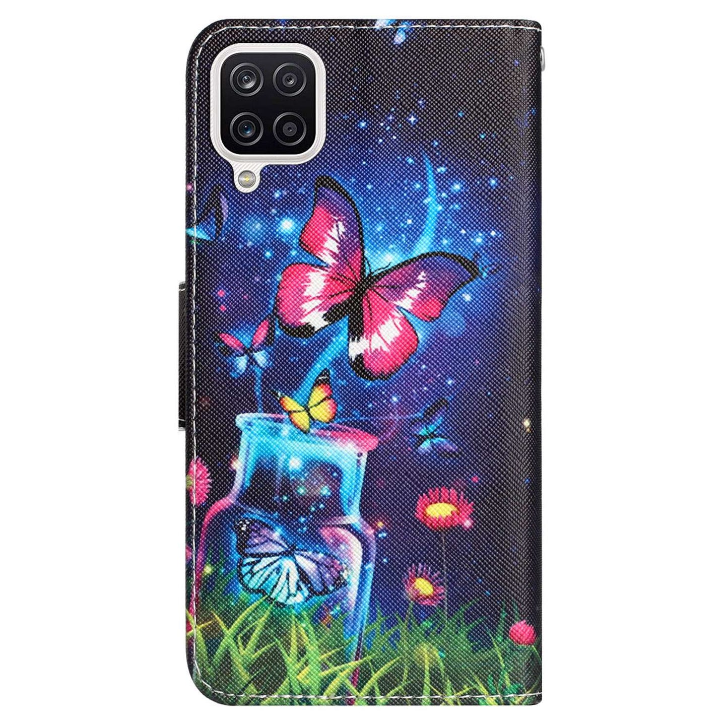 For Samsung Galaxy A12 Cross Texture Full Protection Stand Wallet Case Pattern Printing PU Leather Phone Cover