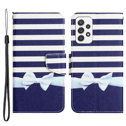 For Samsung Galaxy A52 4G / 5G / A52s 5G Pattern Printing Stand Wallet Cover Cross Texture PU Leather Anti-drop Phone Case