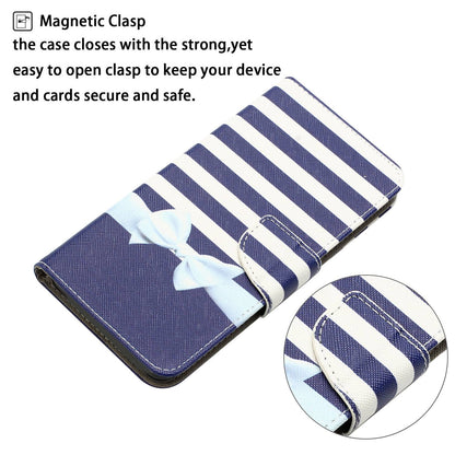 For Samsung Galaxy A52 4G / 5G / A52s 5G Pattern Printing Stand Wallet Cover Cross Texture PU Leather Anti-drop Phone Case