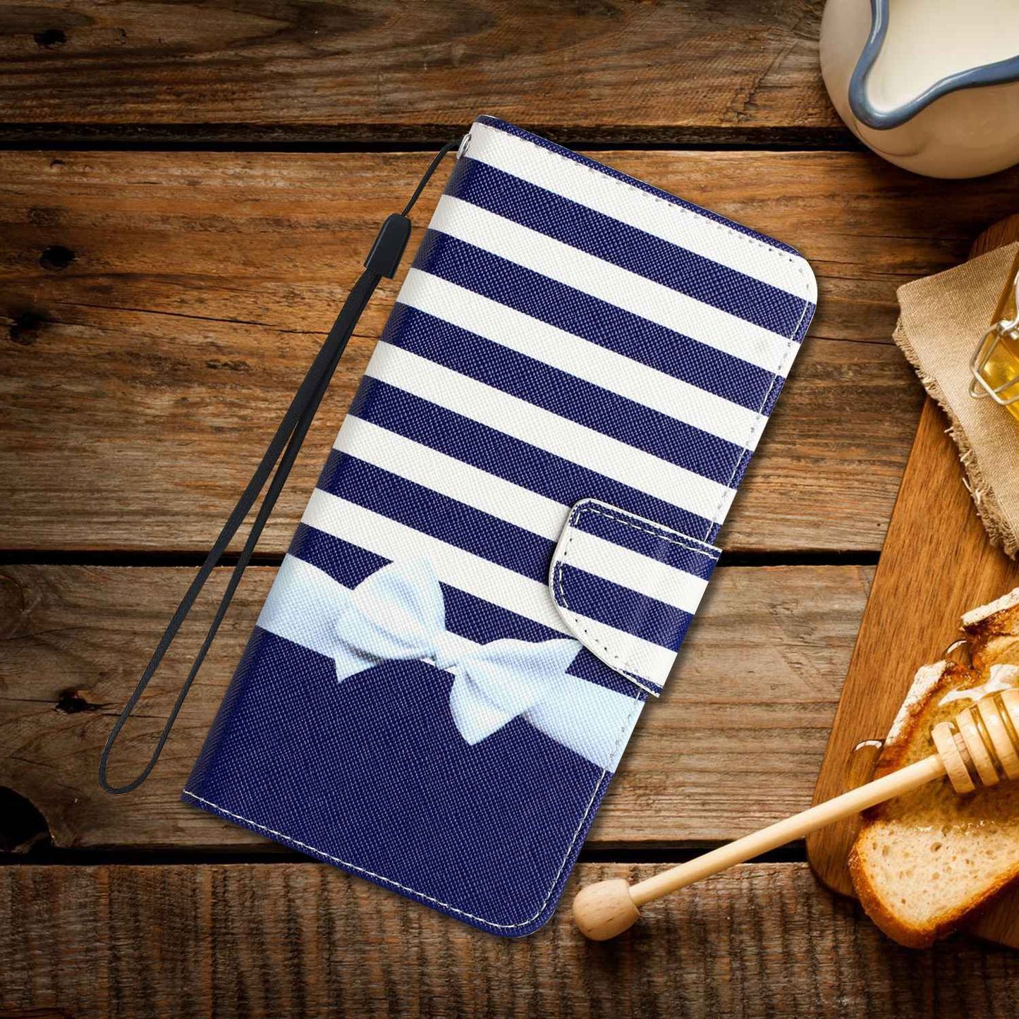For Samsung Galaxy A52 4G / 5G / A52s 5G Pattern Printing Stand Wallet Cover Cross Texture PU Leather Anti-drop Phone Case