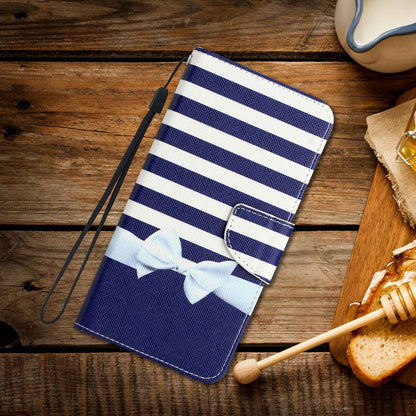 For Samsung Galaxy A52 4G / 5G / A52s 5G Pattern Printing Stand Wallet Cover Cross Texture PU Leather Anti-drop Phone Case