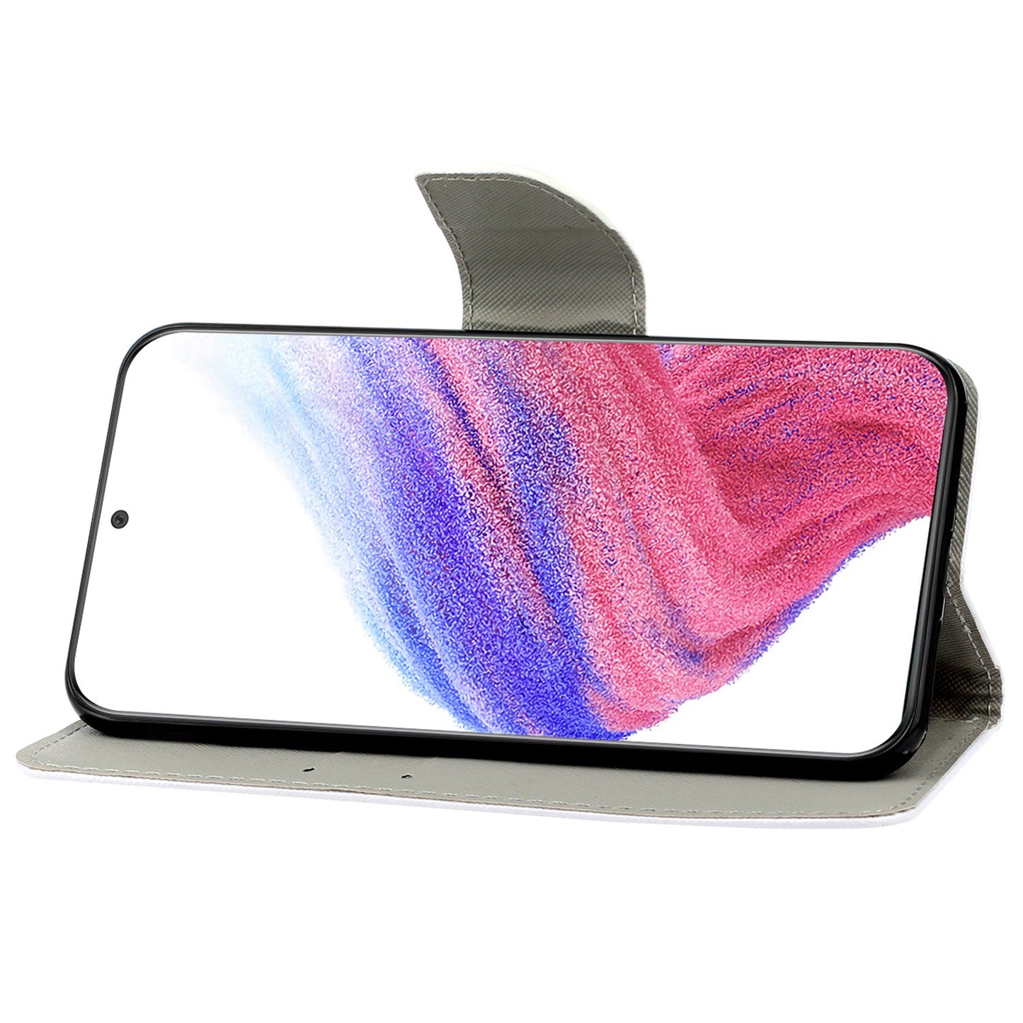 For Samsung Galaxy A52 4G / 5G / A52s 5G Pattern Printing Stand Wallet Cover Cross Texture PU Leather Anti-drop Phone Case