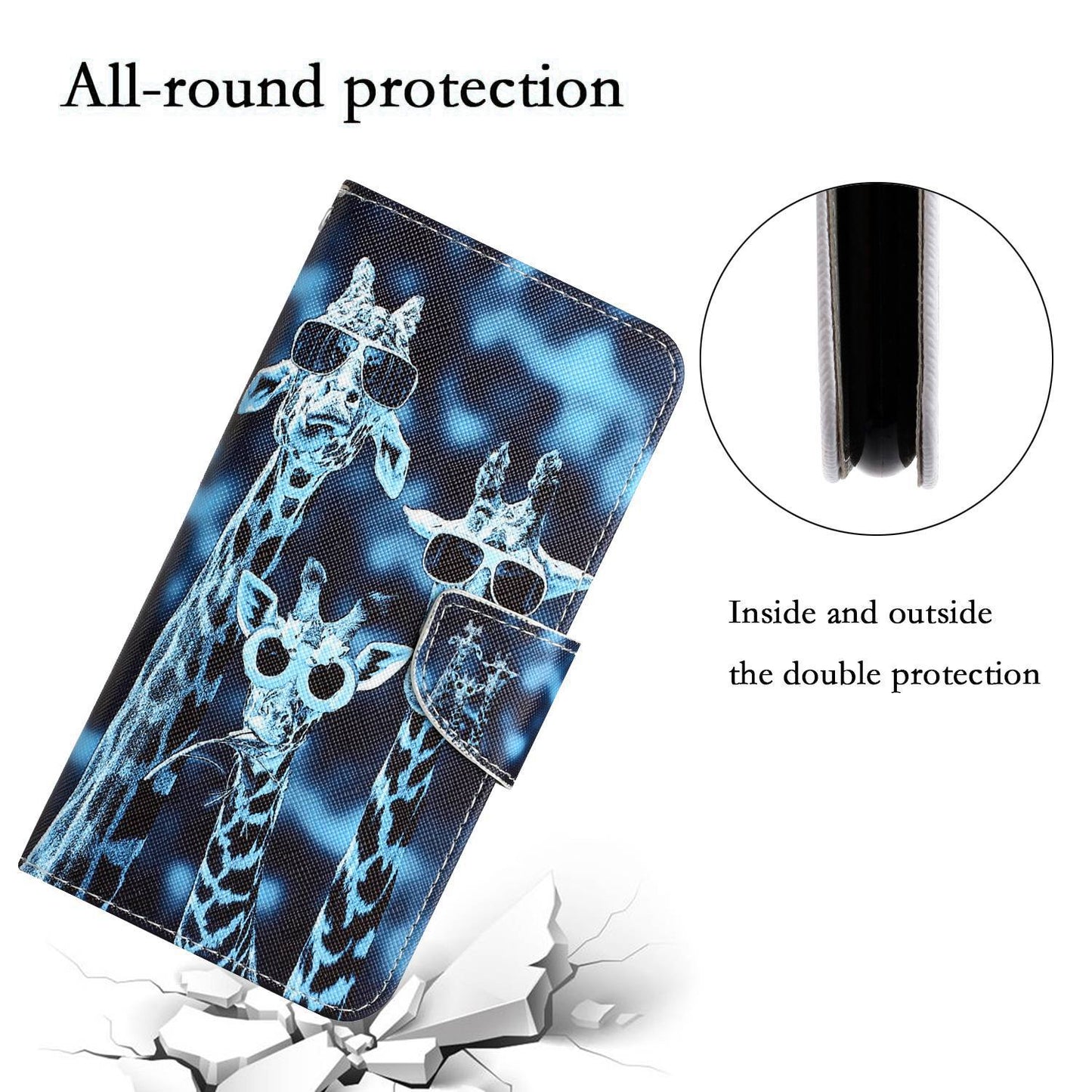For Samsung Galaxy A52 4G / 5G / A52s 5G Pattern Printing Stand Wallet Cover Cross Texture PU Leather Anti-drop Phone Case