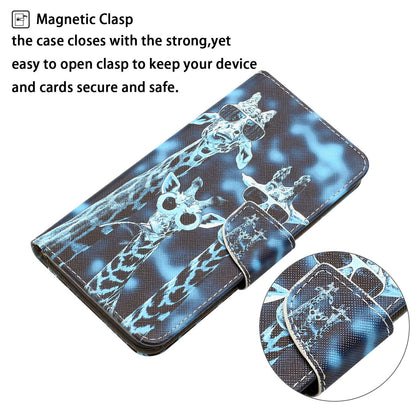 For Samsung Galaxy A52 4G / 5G / A52s 5G Pattern Printing Stand Wallet Cover Cross Texture PU Leather Anti-drop Phone Case