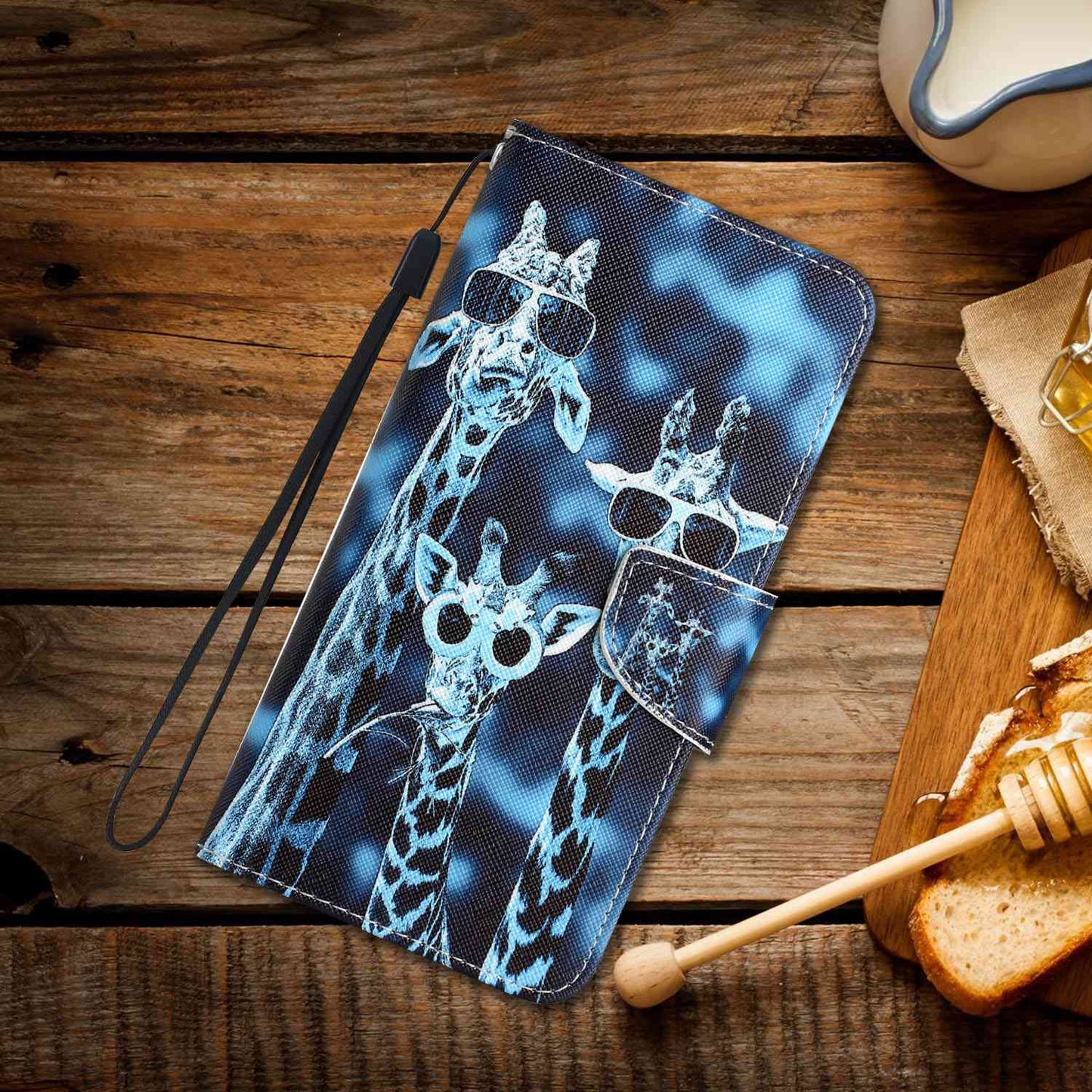 For Samsung Galaxy A52 4G / 5G / A52s 5G Pattern Printing Stand Wallet Cover Cross Texture PU Leather Anti-drop Phone Case