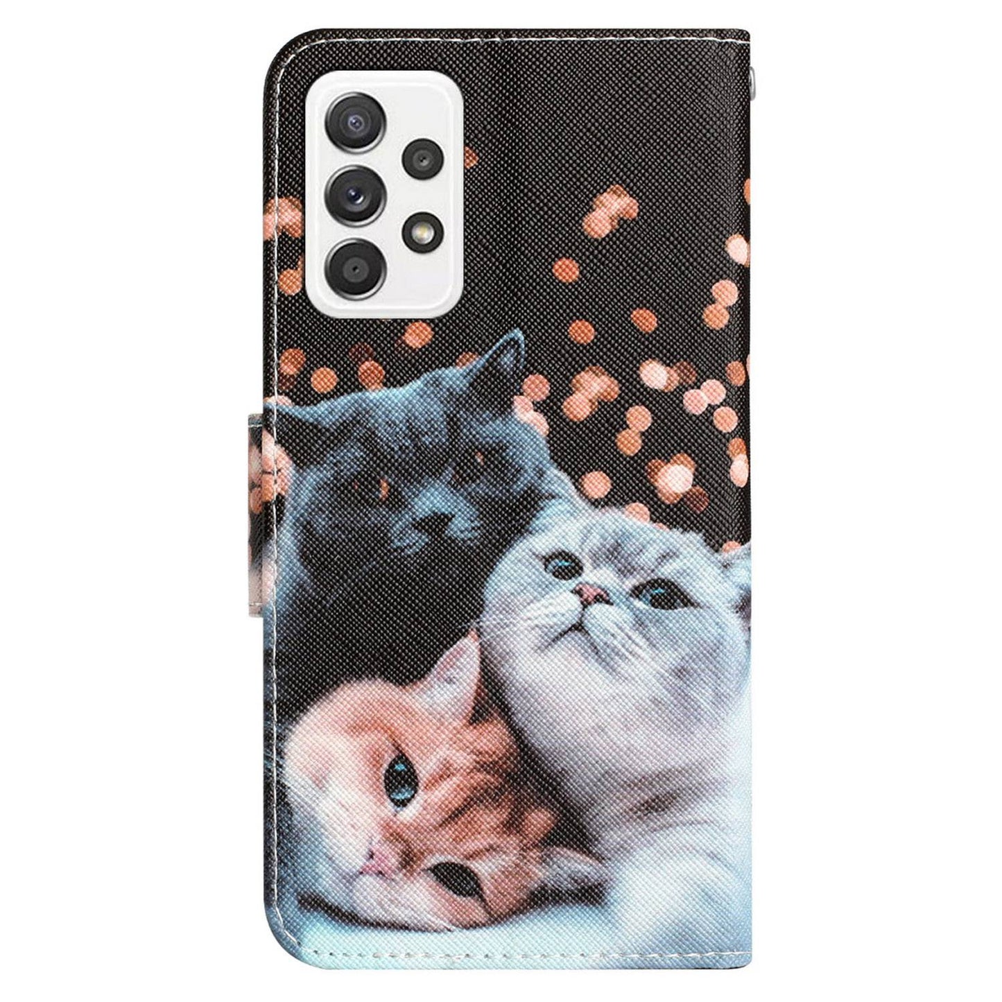 For Samsung Galaxy A52 4G / 5G / A52s 5G Pattern Printing Stand Wallet Cover Cross Texture PU Leather Anti-drop Phone Case