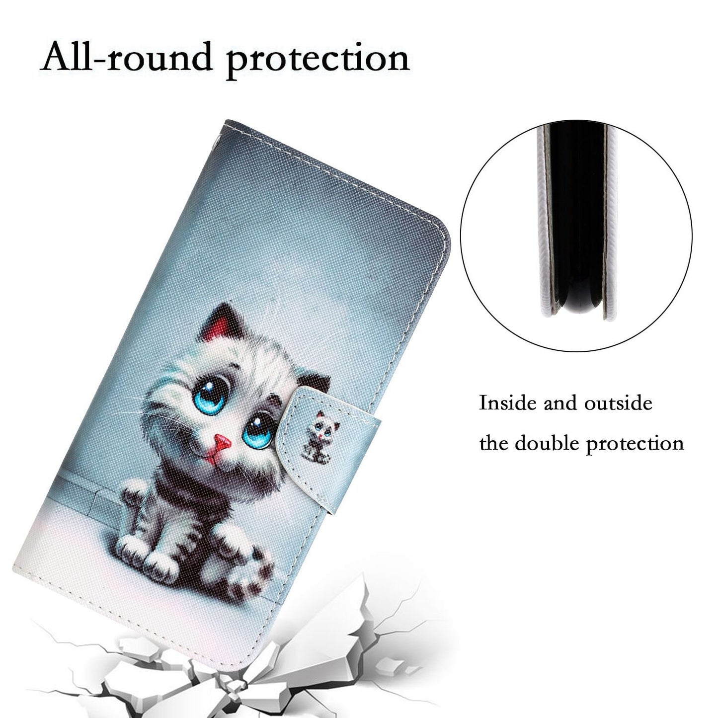 For Samsung Galaxy A52 4G / 5G / A52s 5G Pattern Printing Stand Wallet Cover Cross Texture PU Leather Anti-drop Phone Case