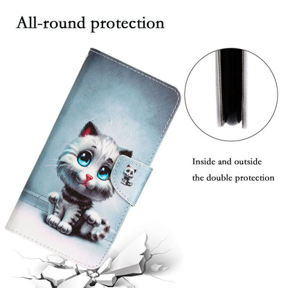 For Samsung Galaxy A52 4G / 5G / A52s 5G Pattern Printing Stand Wallet Cover Cross Texture PU Leather Anti-drop Phone Case
