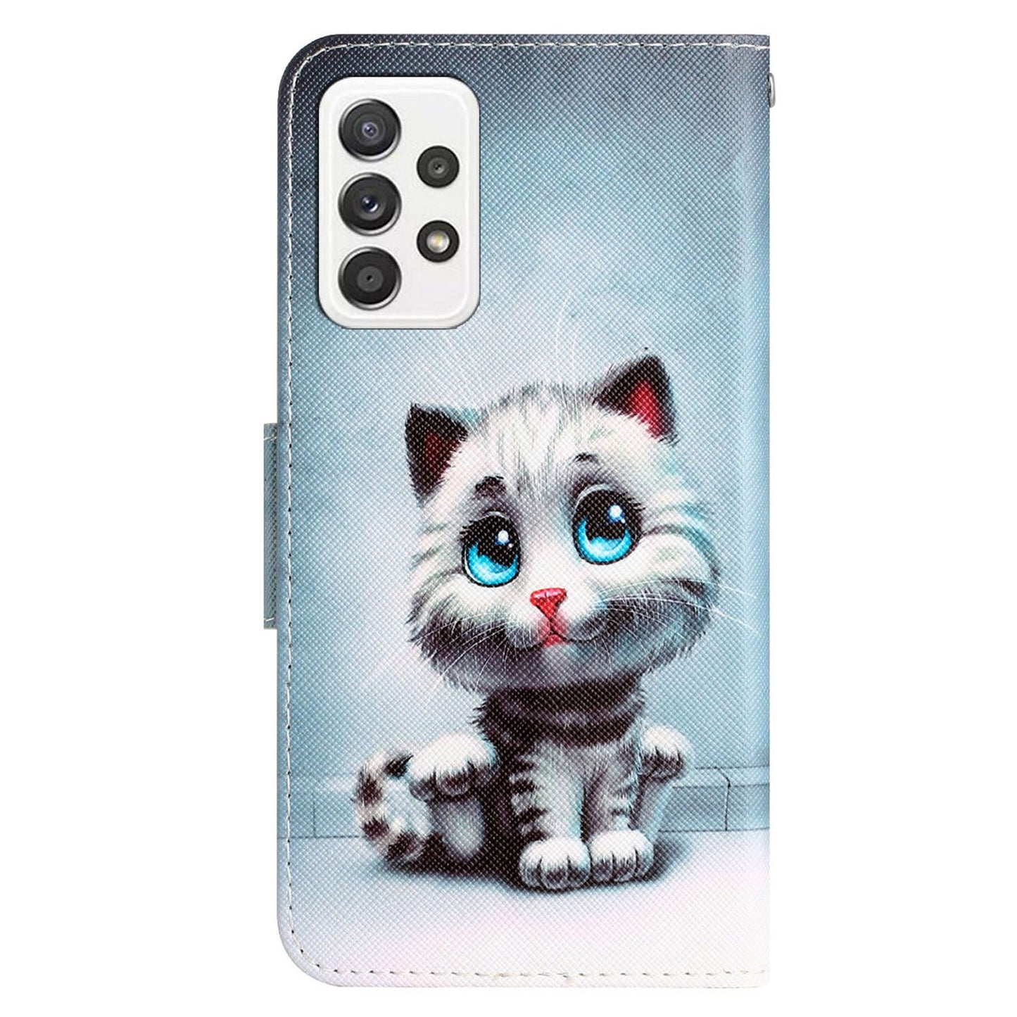 For Samsung Galaxy A52 4G / 5G / A52s 5G Pattern Printing Stand Wallet Cover Cross Texture PU Leather Anti-drop Phone Case