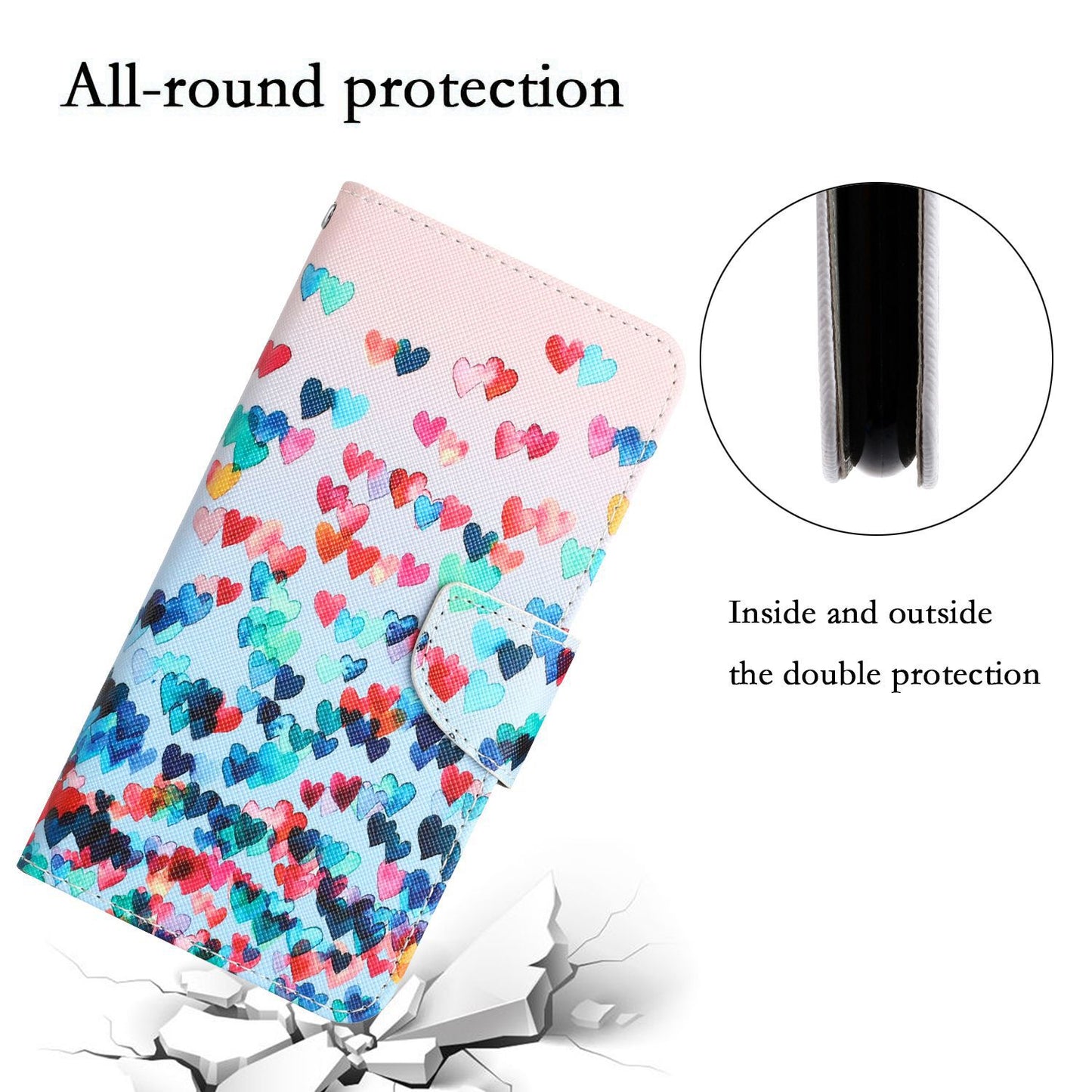 For Samsung Galaxy A52 4G / 5G / A52s 5G Pattern Printing Stand Wallet Cover Cross Texture PU Leather Anti-drop Phone Case