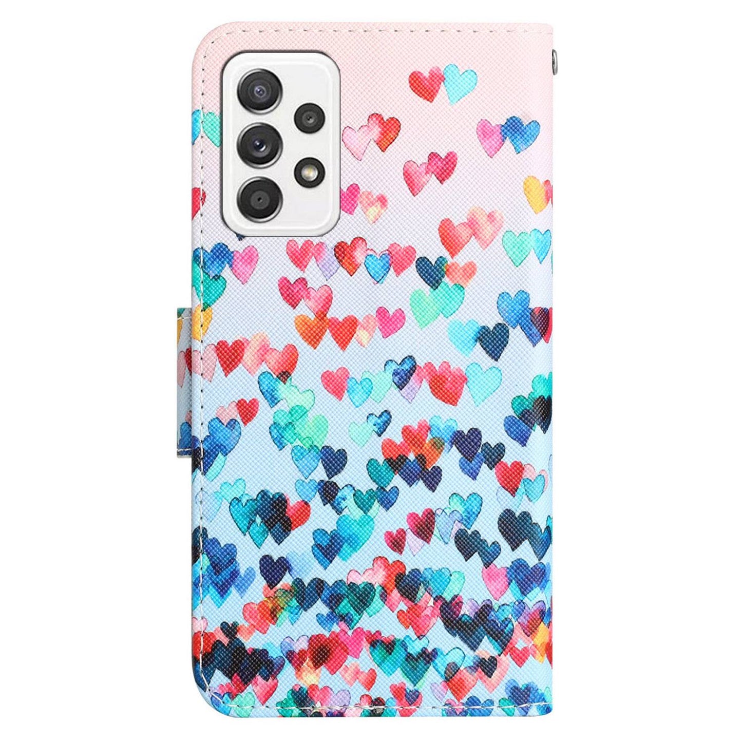 For Samsung Galaxy A52 4G / 5G / A52s 5G Pattern Printing Stand Wallet Cover Cross Texture PU Leather Anti-drop Phone Case