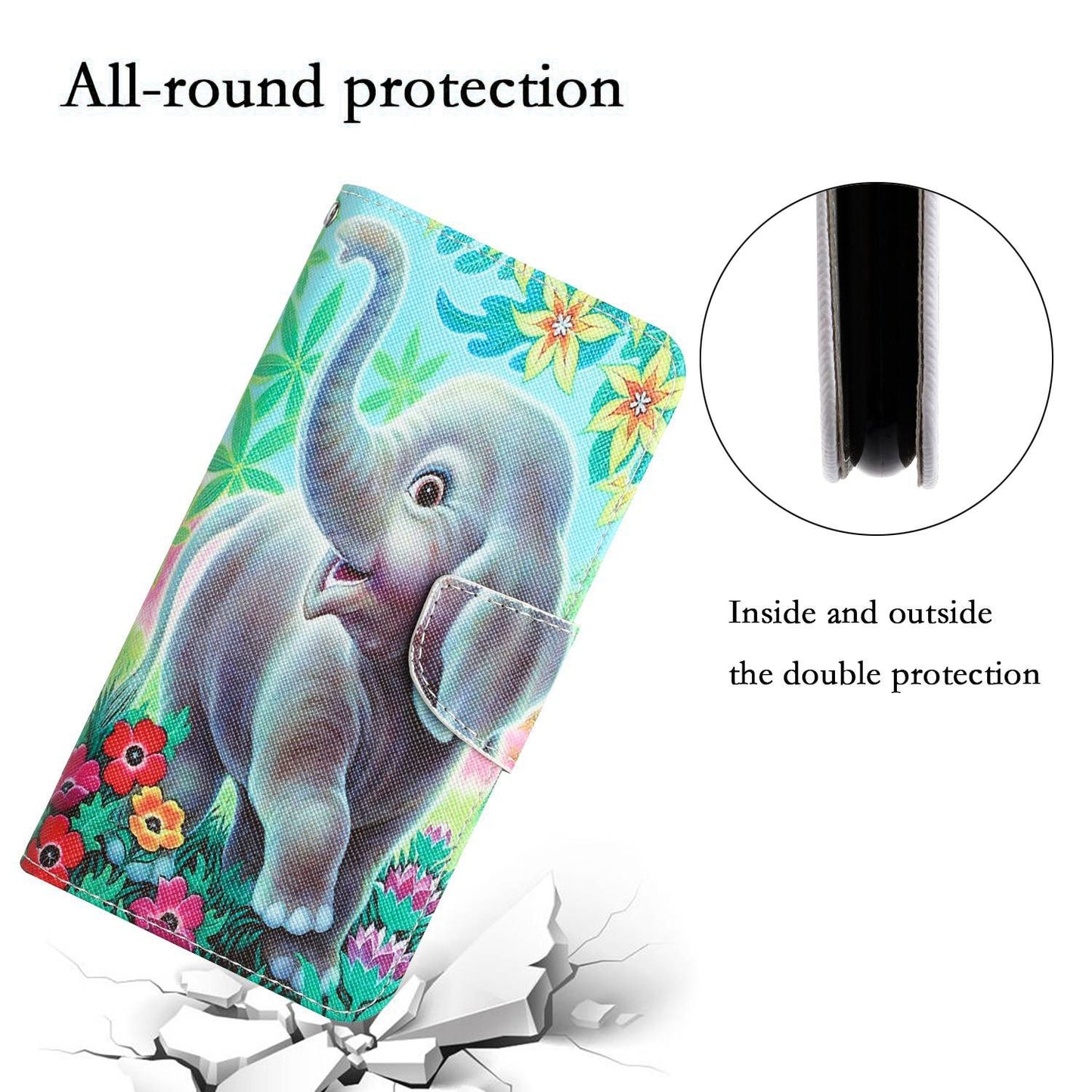 For Samsung Galaxy A52 4G / 5G / A52s 5G Pattern Printing Stand Wallet Cover Cross Texture PU Leather Anti-drop Phone Case