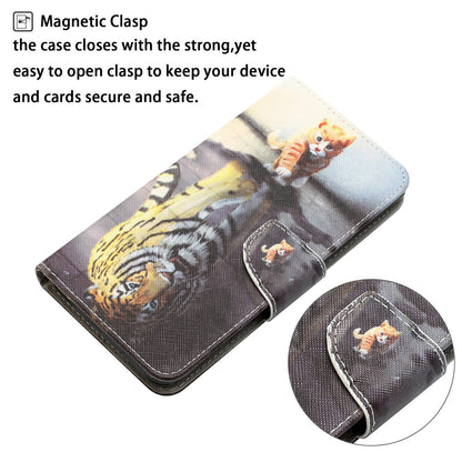 For Samsung Galaxy A52 4G / 5G / A52s 5G Pattern Printing Stand Wallet Cover Cross Texture PU Leather Anti-drop Phone Case