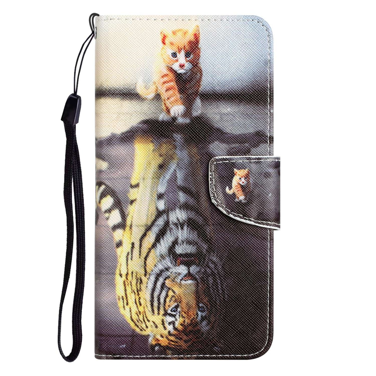 For Samsung Galaxy A52 4G / 5G / A52s 5G Pattern Printing Stand Wallet Cover Cross Texture PU Leather Anti-drop Phone Case