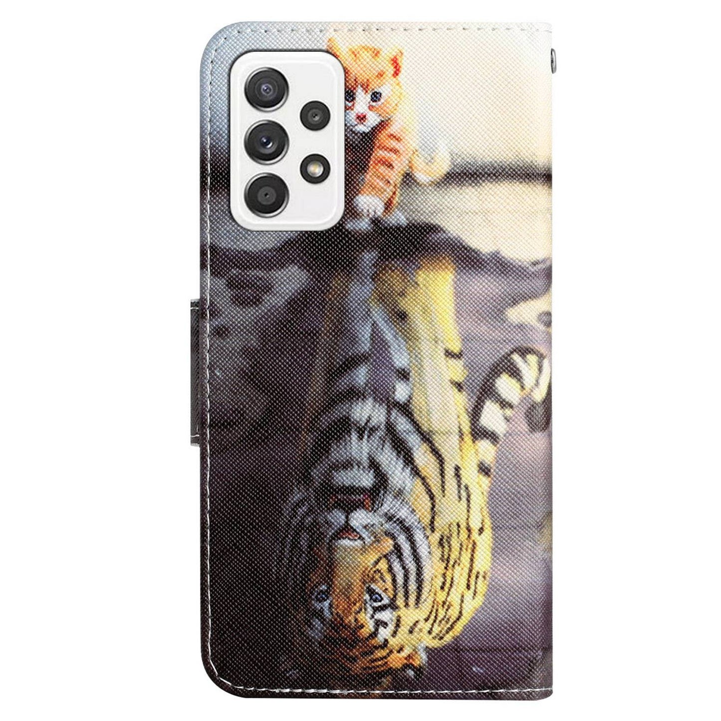 For Samsung Galaxy A52 4G / 5G / A52s 5G Pattern Printing Stand Wallet Cover Cross Texture PU Leather Anti-drop Phone Case