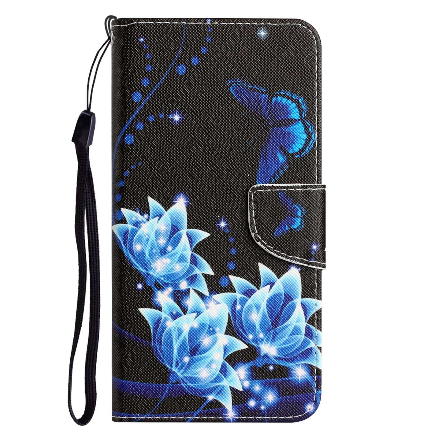 For Samsung Galaxy A52 4G / 5G / A52s 5G Pattern Printing Stand Wallet Cover Cross Texture PU Leather Anti-drop Phone Case
