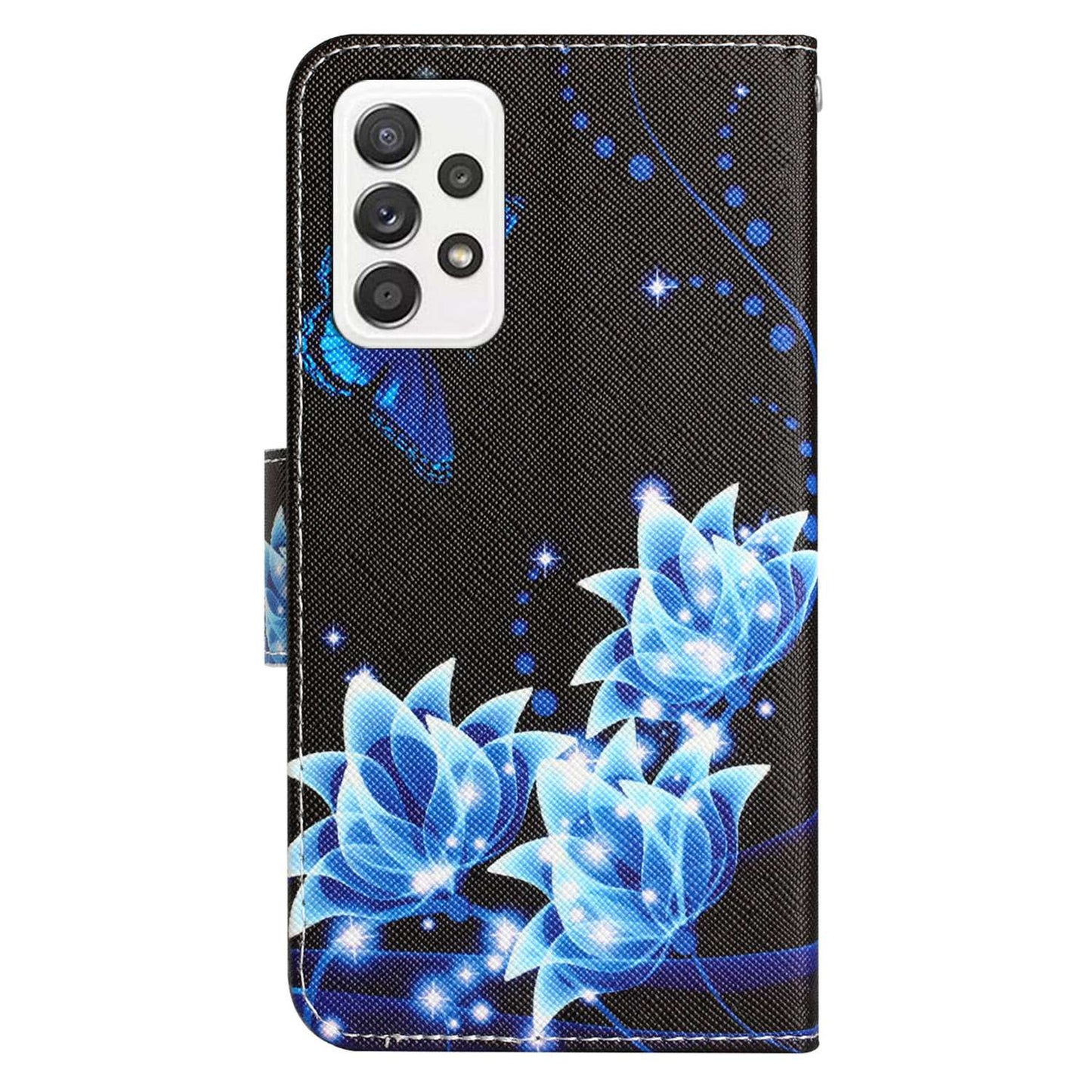 For Samsung Galaxy A52 4G / 5G / A52s 5G Pattern Printing Stand Wallet Cover Cross Texture PU Leather Anti-drop Phone Case