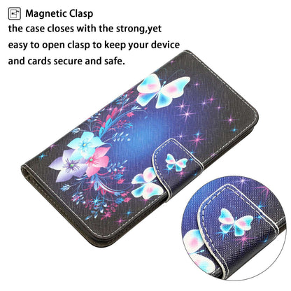 For Samsung Galaxy A52 4G / 5G / A52s 5G Pattern Printing Stand Wallet Cover Cross Texture PU Leather Anti-drop Phone Case