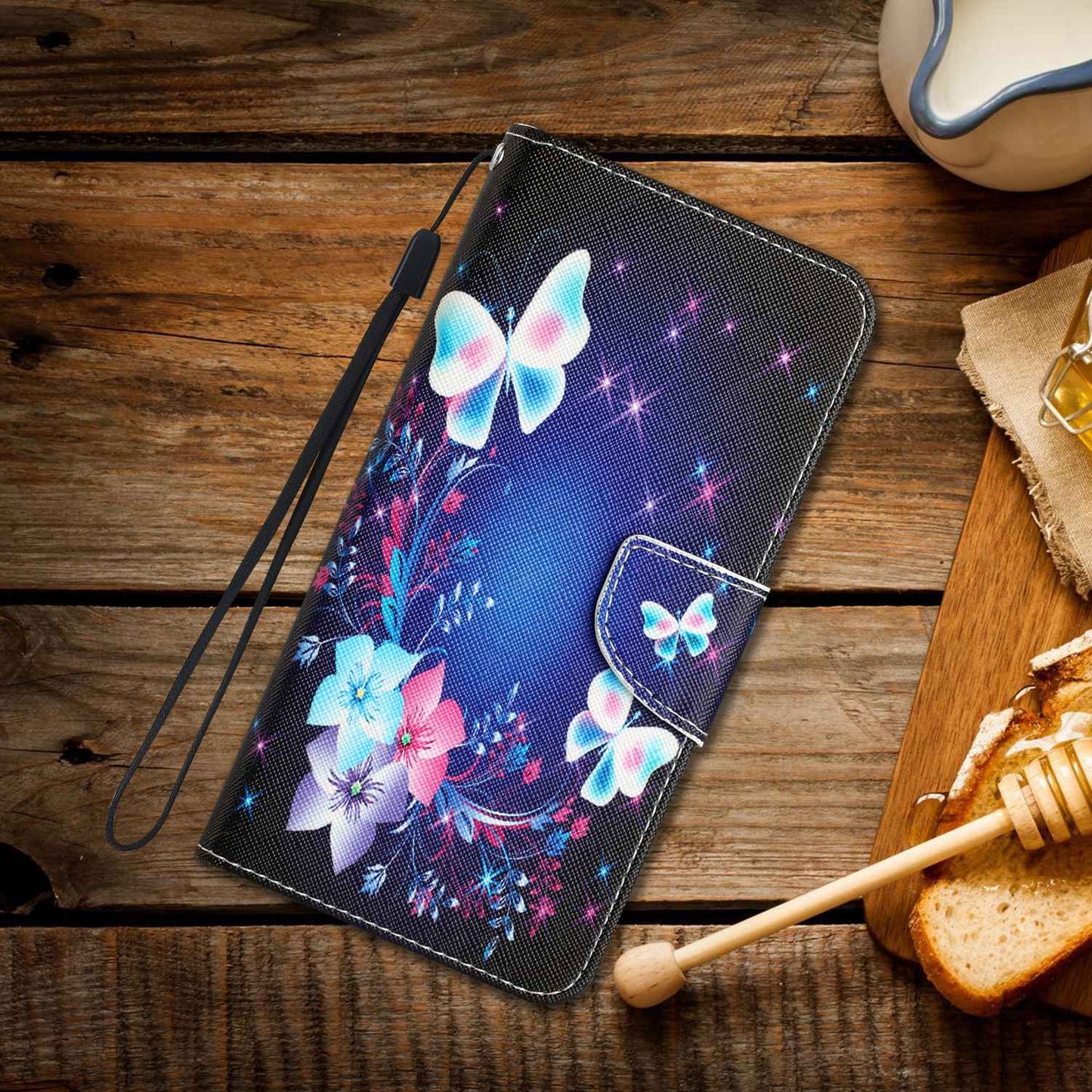 For Samsung Galaxy A52 4G / 5G / A52s 5G Pattern Printing Stand Wallet Cover Cross Texture PU Leather Anti-drop Phone Case