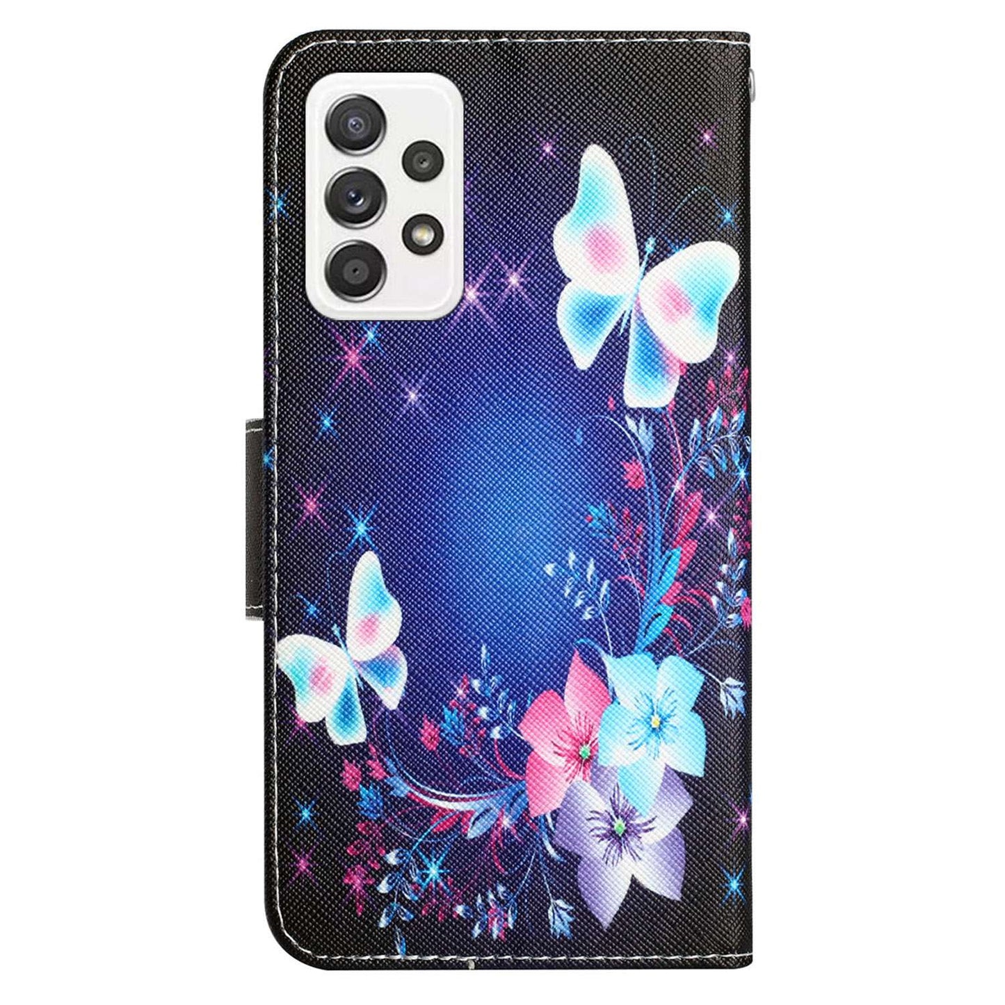 For Samsung Galaxy A52 4G / 5G / A52s 5G Pattern Printing Stand Wallet Cover Cross Texture PU Leather Anti-drop Phone Case