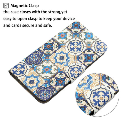 For Samsung Galaxy A52 4G / 5G / A52s 5G Pattern Printing Stand Wallet Cover Cross Texture PU Leather Anti-drop Phone Case