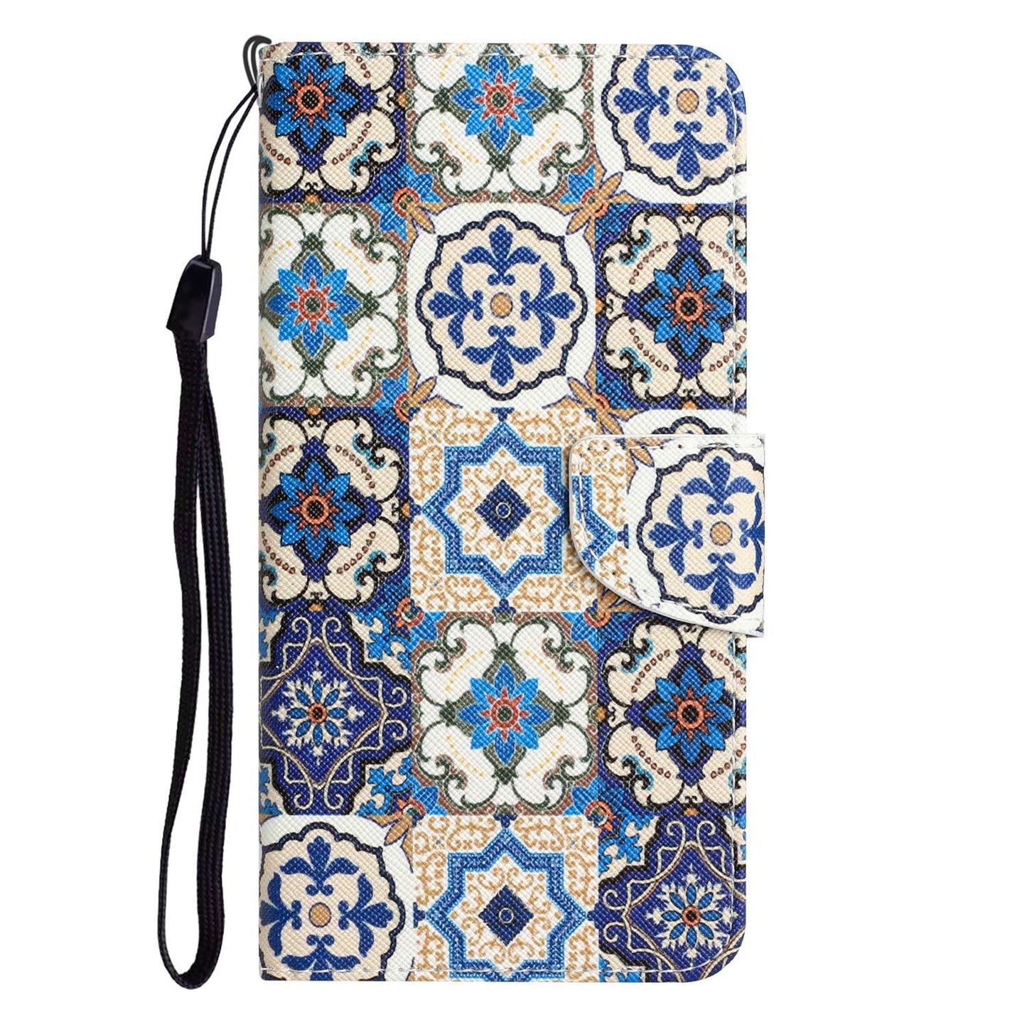 For Samsung Galaxy A52 4G / 5G / A52s 5G Pattern Printing Stand Wallet Cover Cross Texture PU Leather Anti-drop Phone Case
