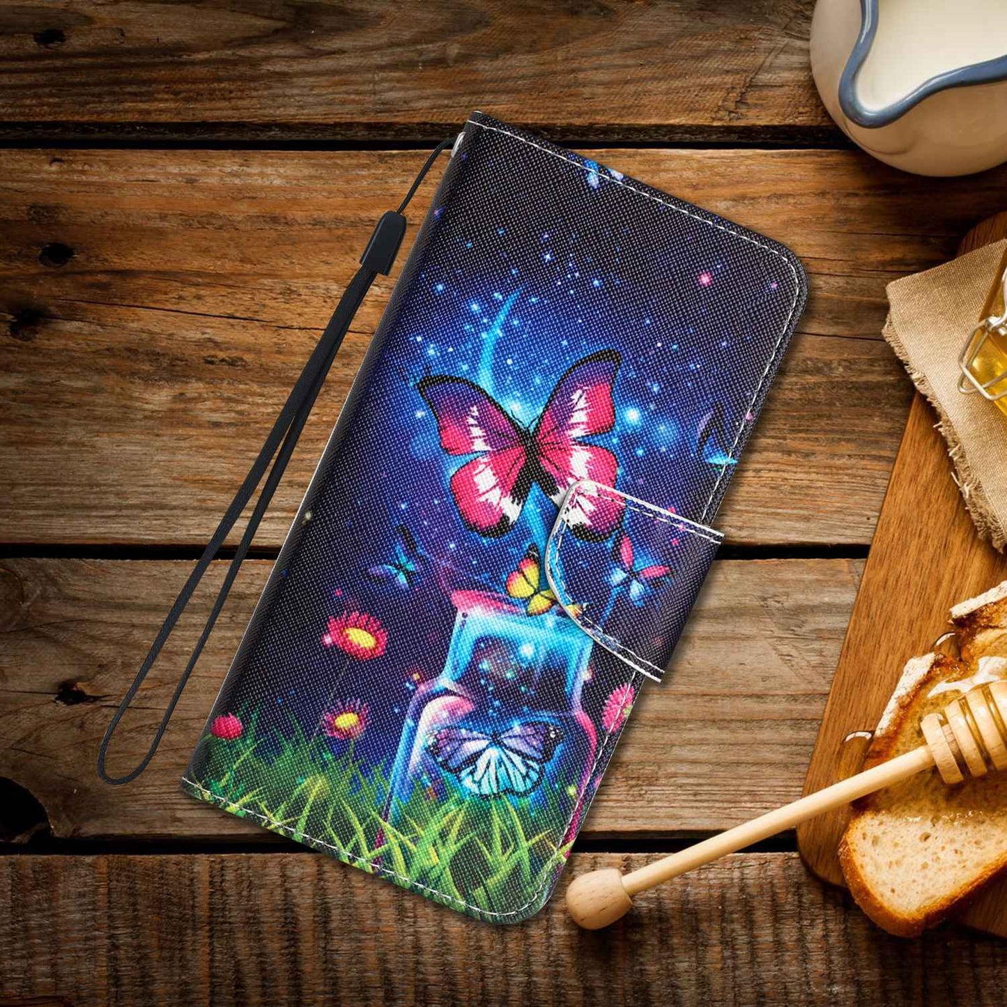 For Samsung Galaxy A52 4G / 5G / A52s 5G Pattern Printing Stand Wallet Cover Cross Texture PU Leather Anti-drop Phone Case