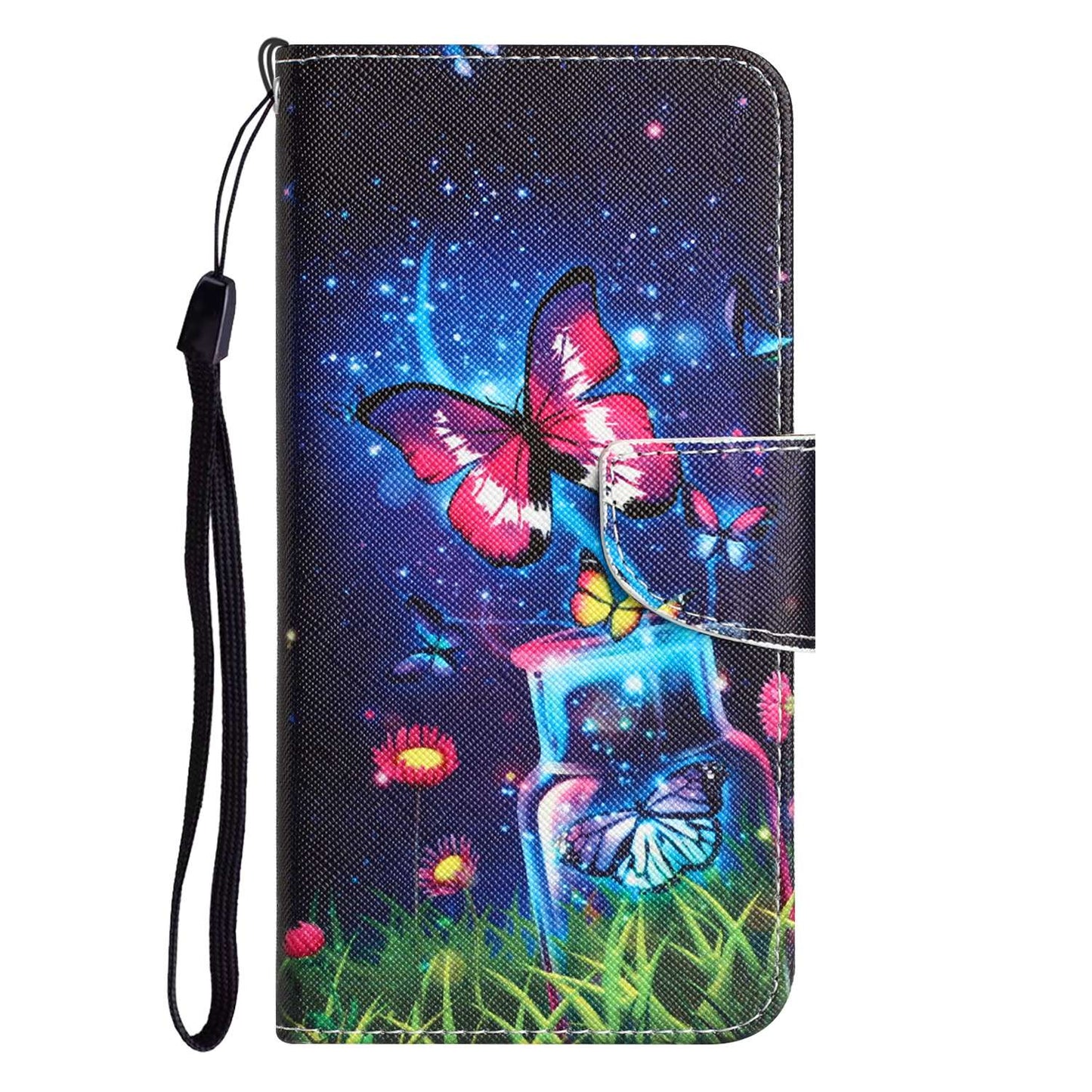 For Samsung Galaxy A52 4G / 5G / A52s 5G Pattern Printing Stand Wallet Cover Cross Texture PU Leather Anti-drop Phone Case