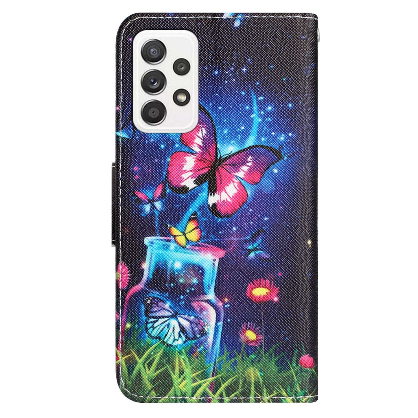 For Samsung Galaxy A52 4G / 5G / A52s 5G Pattern Printing Stand Wallet Cover Cross Texture PU Leather Anti-drop Phone Case