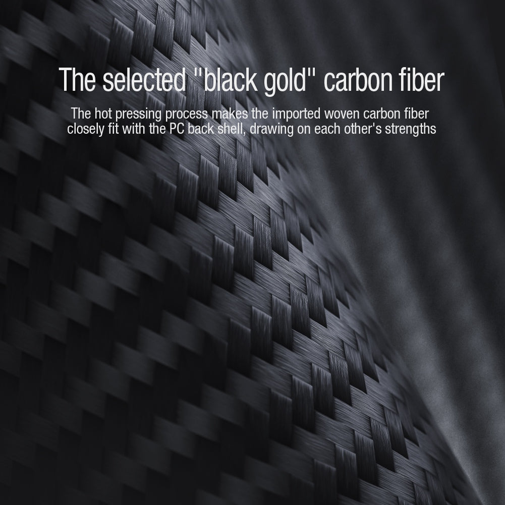 NILLKIN Carbon Fiber Case for iPhone 14, Hard PC Back TPU Frame Phone Cover with Slide Camera Protection