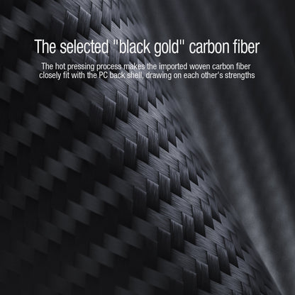 NILLKIN Carbon Fiber Case for iPhone 14, Hard PC Back TPU Frame Phone Cover with Slide Camera Protection