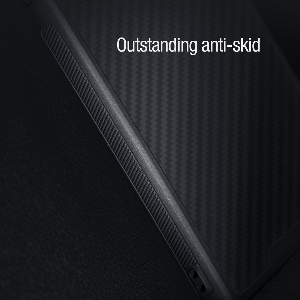 NILLKIN Carbon Fiber Case for iPhone 14, Hard PC Back TPU Frame Phone Cover with Slide Camera Protection