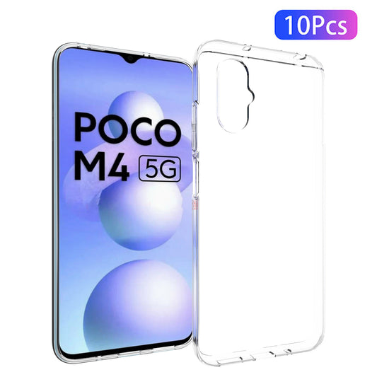 10Pcs / Pack TPU Case for Xiaomi Poco M4 5G, Transparent Inner Watermark-Free Anti-scratch Cell Phone Cover