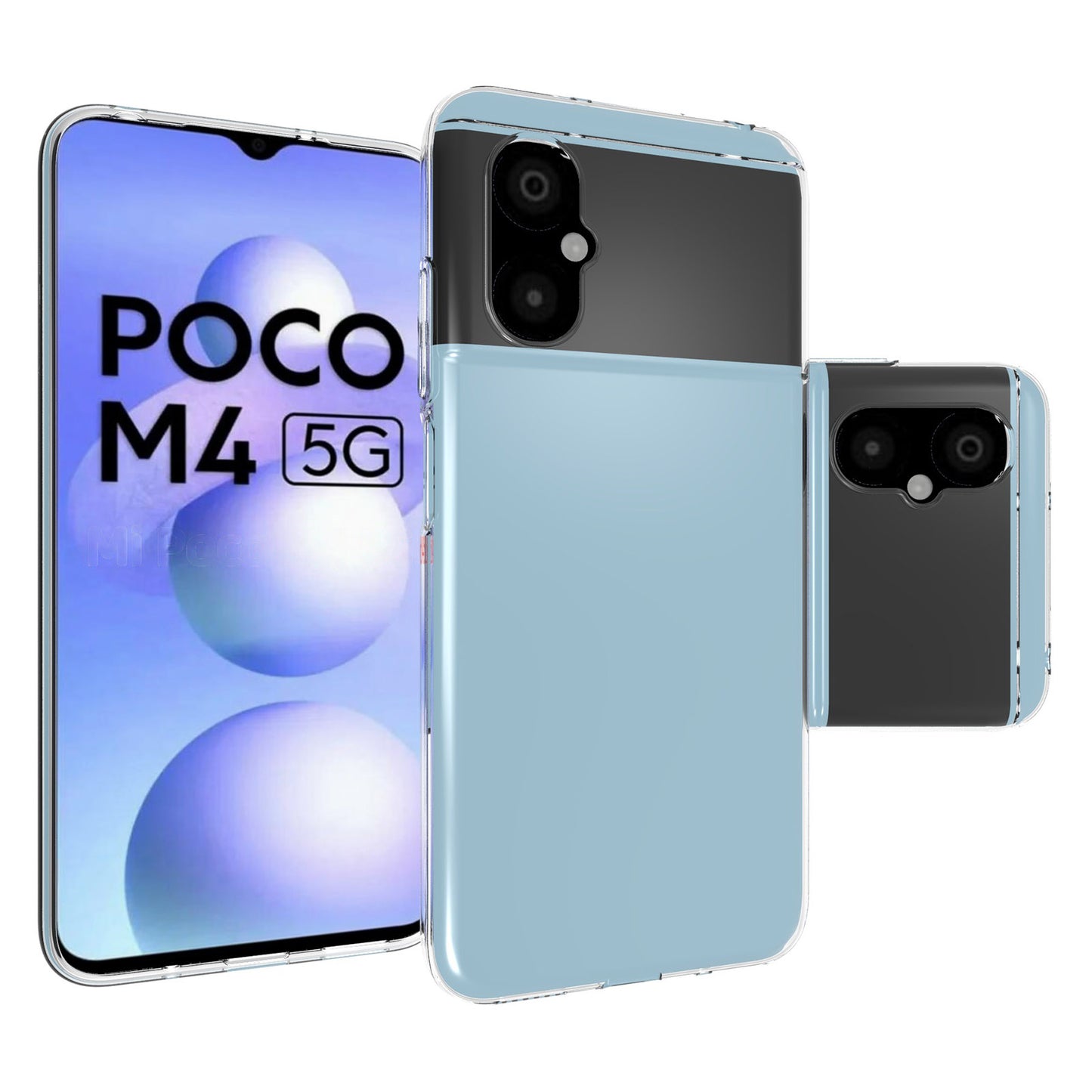 10Pcs / Pack TPU Case for Xiaomi Poco M4 5G, Transparent Inner Watermark-Free Anti-scratch Cell Phone Cover