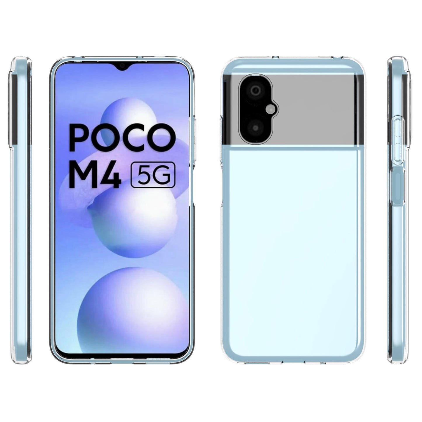 10Pcs / Pack TPU Case for Xiaomi Poco M4 5G, Transparent Inner Watermark-Free Anti-scratch Cell Phone Cover