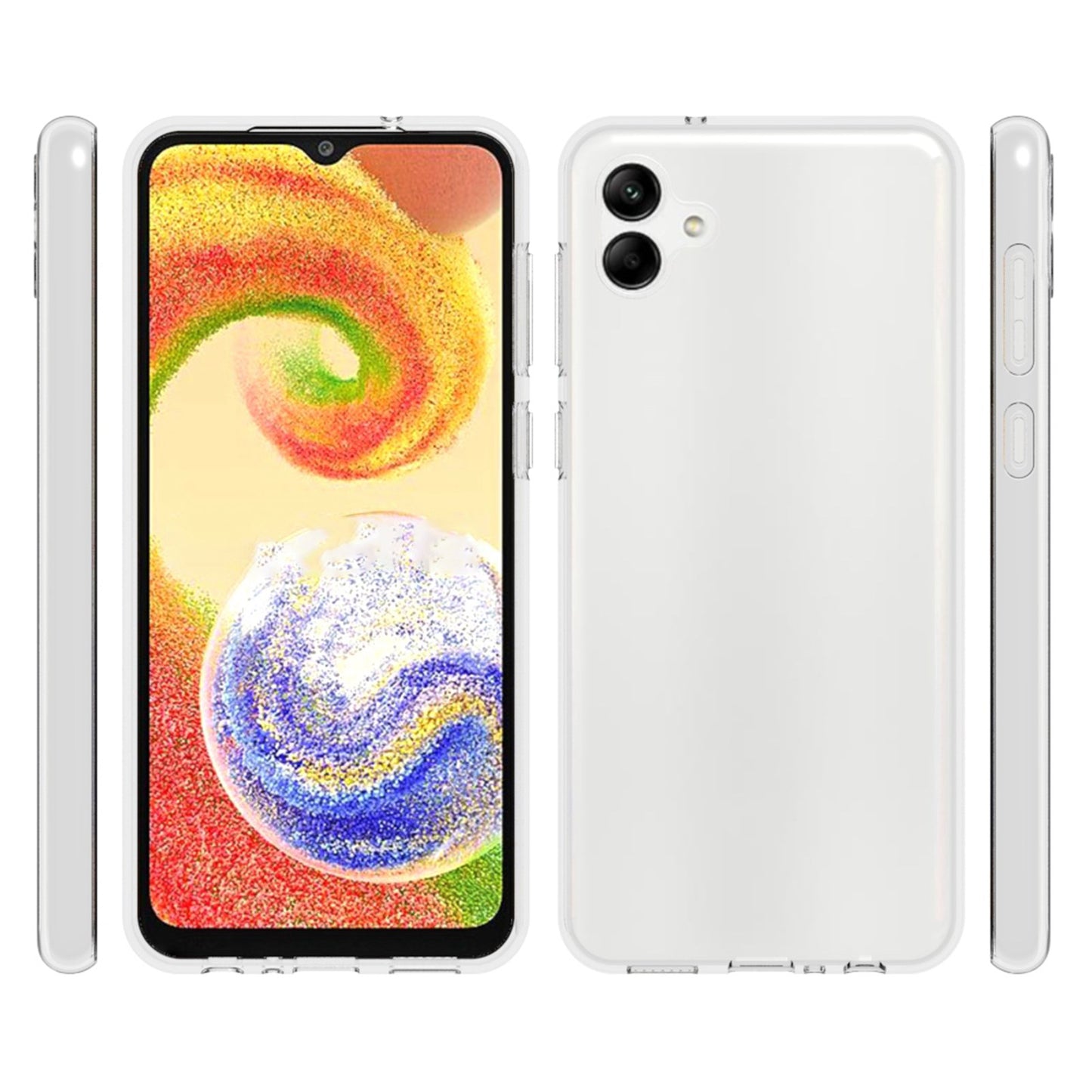 10Pcs / Pack For Samsung Galaxy A04 4G Soft TPU Inner Anti-Watermark Case Transparent Anti-drop Phone Cover