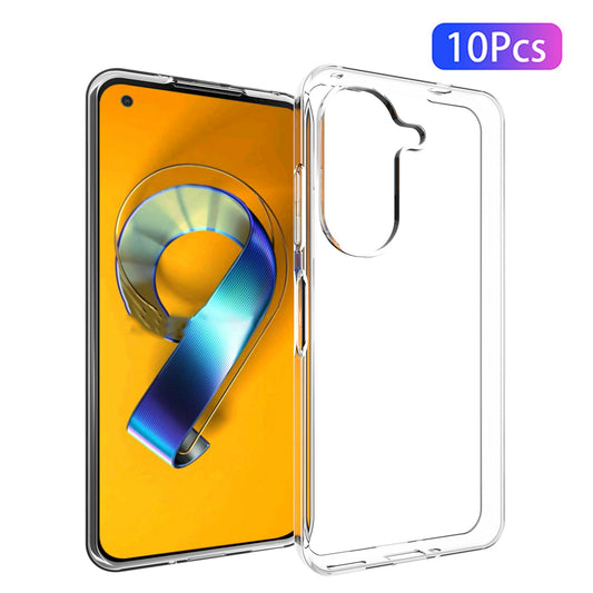 10Pcs / Pack For Asus Zenfone 9 5G Transparent TPU Phone Case Shockproof Precise Cutouts Inner Watermark-Free Phone Cover