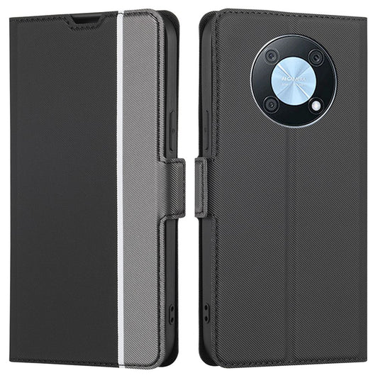 For Huawei Enjoy 50 Pro 4G / nova Y90 4G Twill Texture Side Magnetic Clasp PU Leather Stand Cover Card Slots Phone Case