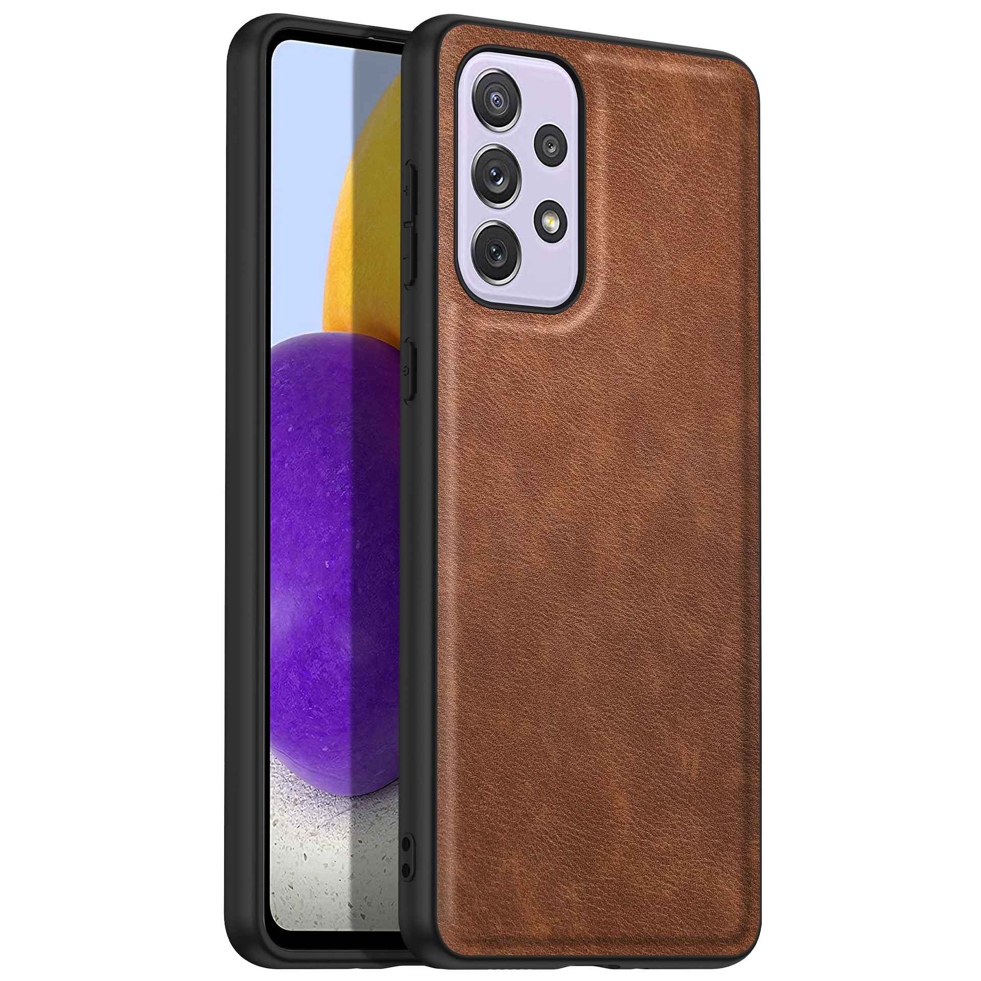 Mobile Phone Cover for Samsung Galaxy A53 5G, Retro PU Leather Coated TPU+PC Phone Shell Anti-scratch Cell Phone Case