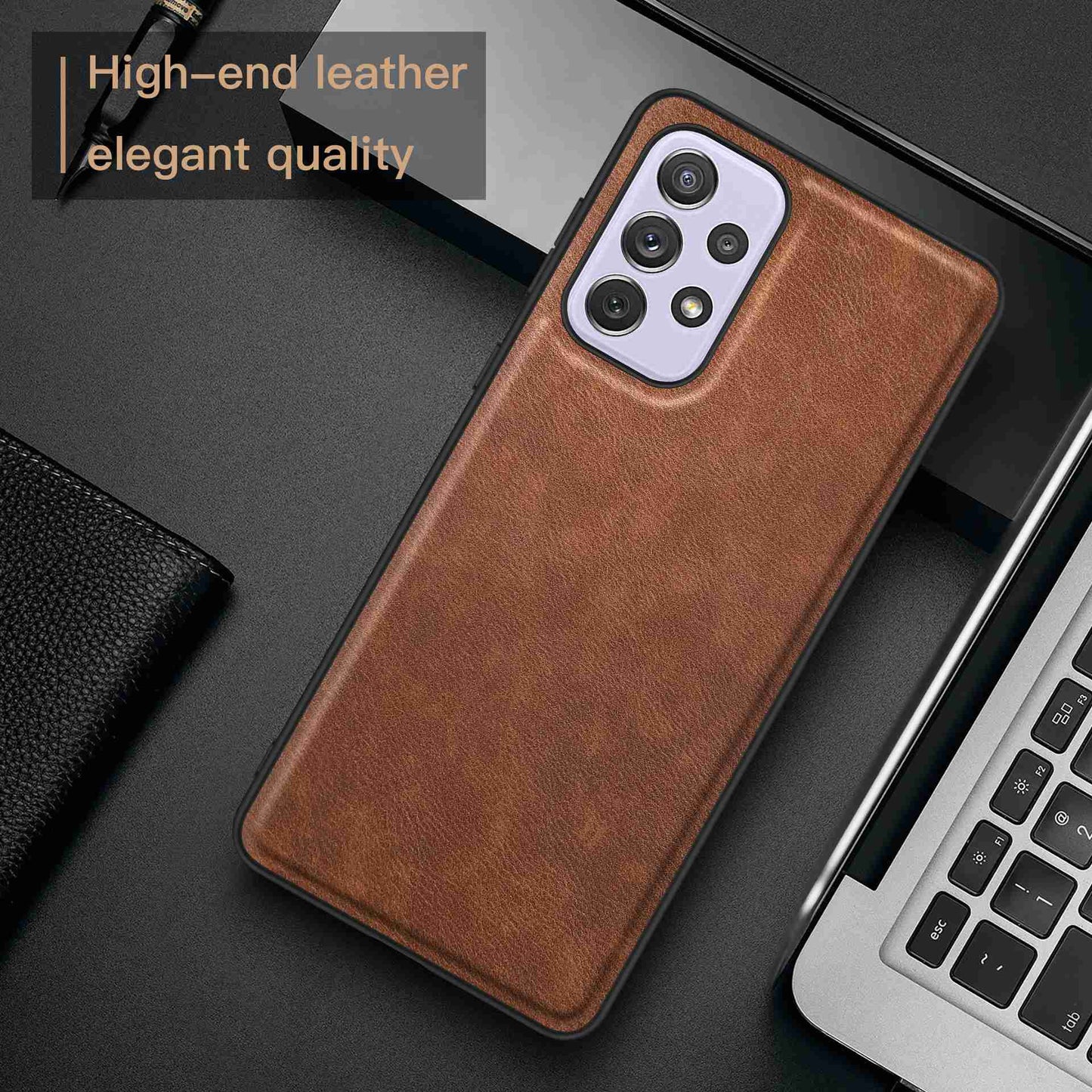 Mobile Phone Cover for Samsung Galaxy A53 5G, Retro PU Leather Coated TPU+PC Phone Shell Anti-scratch Cell Phone Case