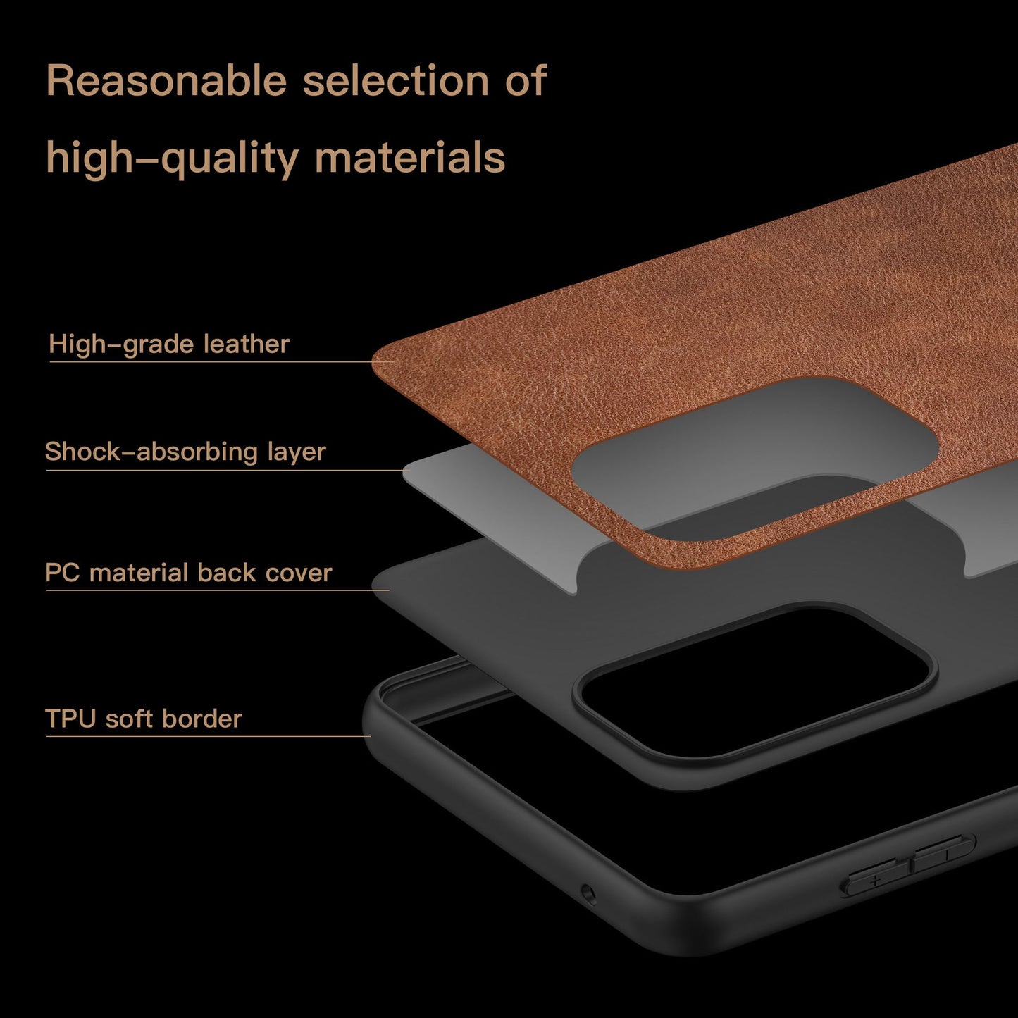Mobile Phone Cover for Samsung Galaxy A53 5G, Retro PU Leather Coated TPU+PC Phone Shell Anti-scratch Cell Phone Case