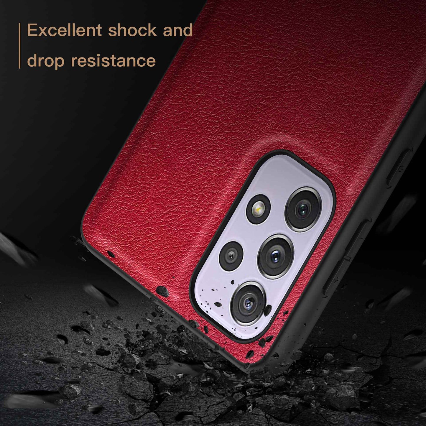 Mobile Phone Cover for Samsung Galaxy A53 5G, Retro PU Leather Coated TPU+PC Phone Shell Anti-scratch Cell Phone Case