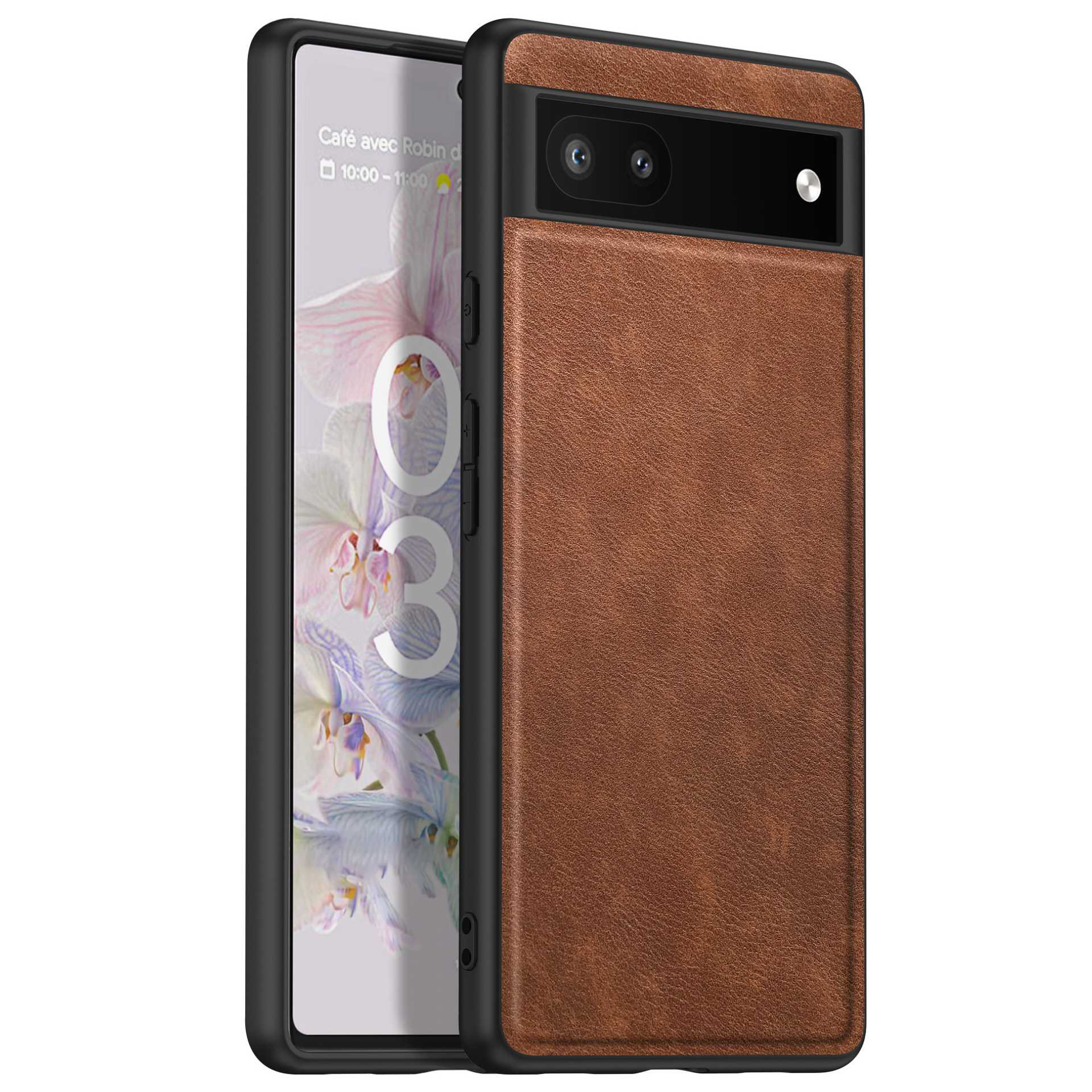 For Google Pixel 6a Retro Phone Case Multi-layer Protection TPU+PC+PU Leather Wear-resistant Phone Back Cover