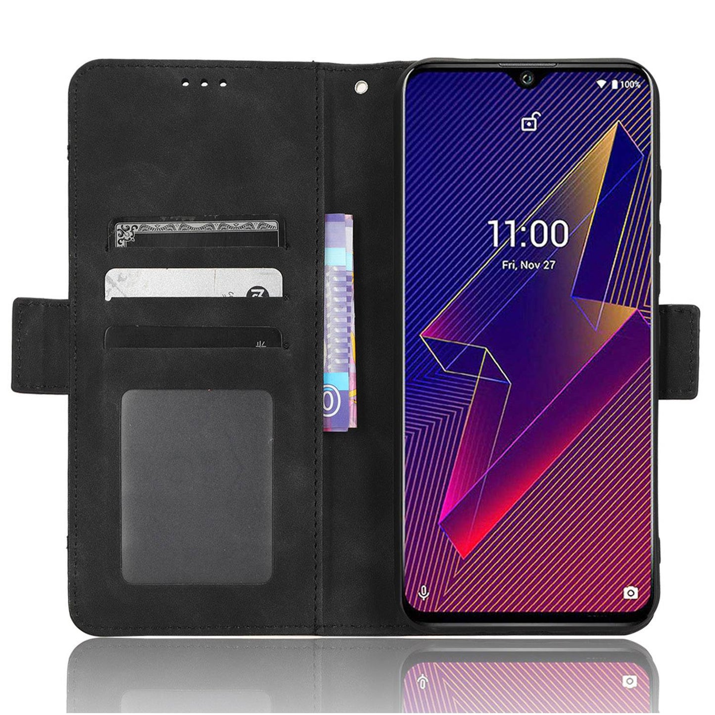 For Wiko Power U10 / Power U20 PU Leather Folio Wallet Cover Magnetic Closure Multiple Card Slots Stand Flip Cover