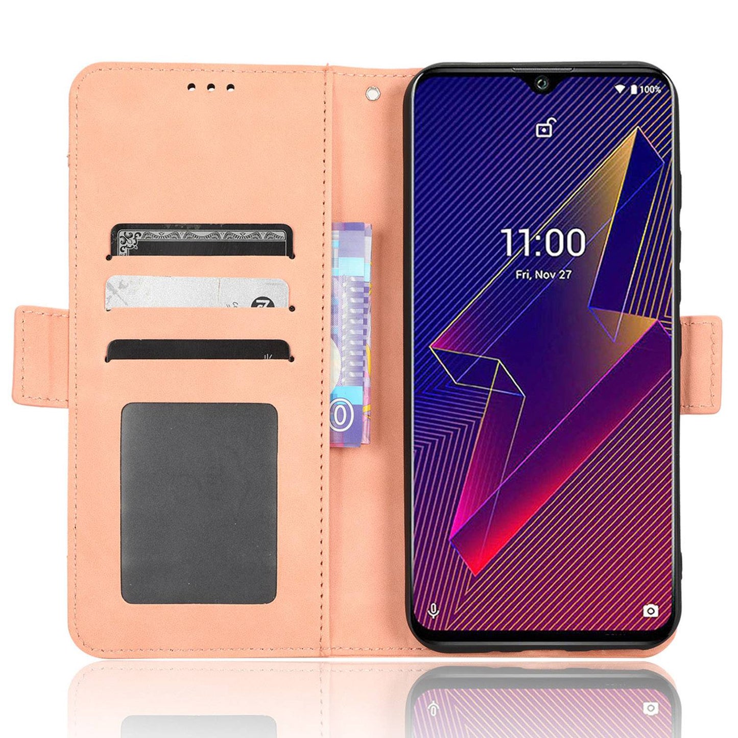 For Wiko Power U10 / Power U20 PU Leather Folio Wallet Cover Magnetic Closure Multiple Card Slots Stand Flip Cover