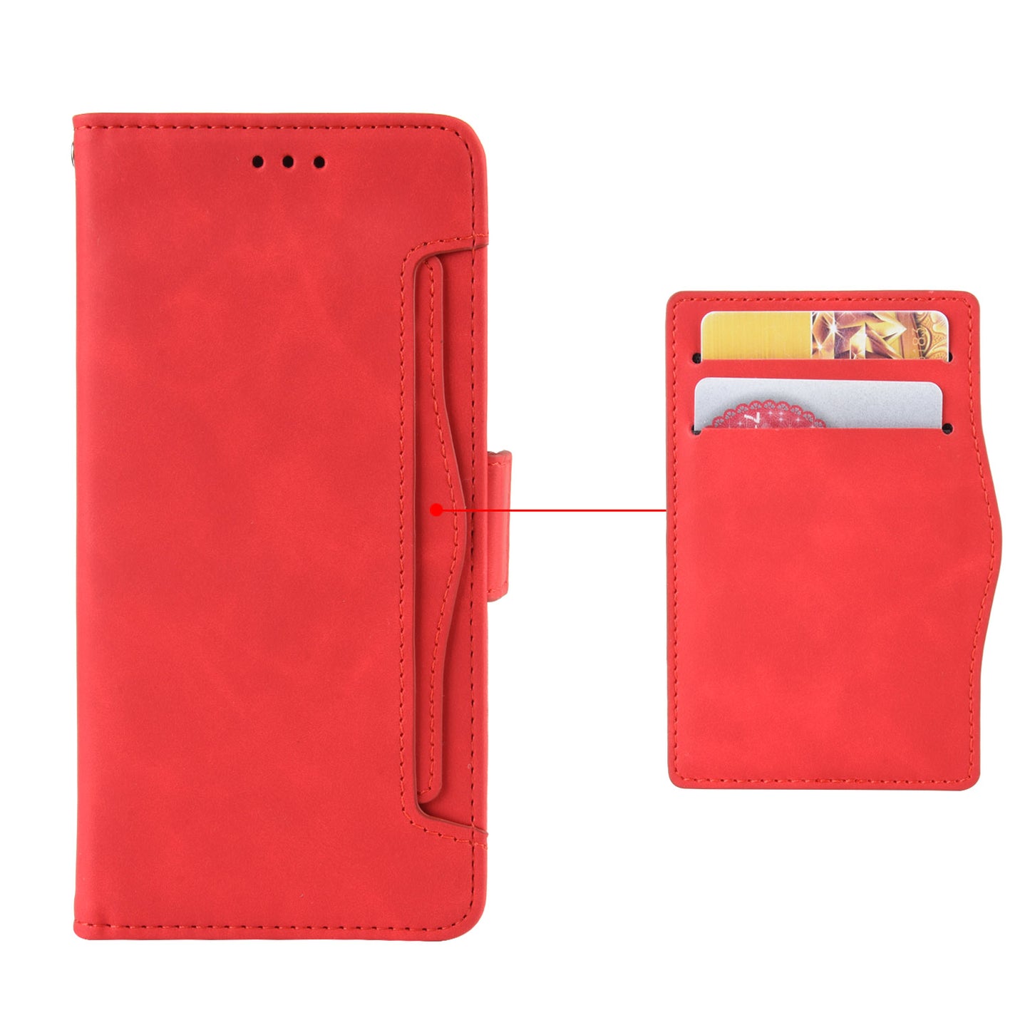 For Wiko Power U10 / Power U20 PU Leather Folio Wallet Cover Magnetic Closure Multiple Card Slots Stand Flip Cover