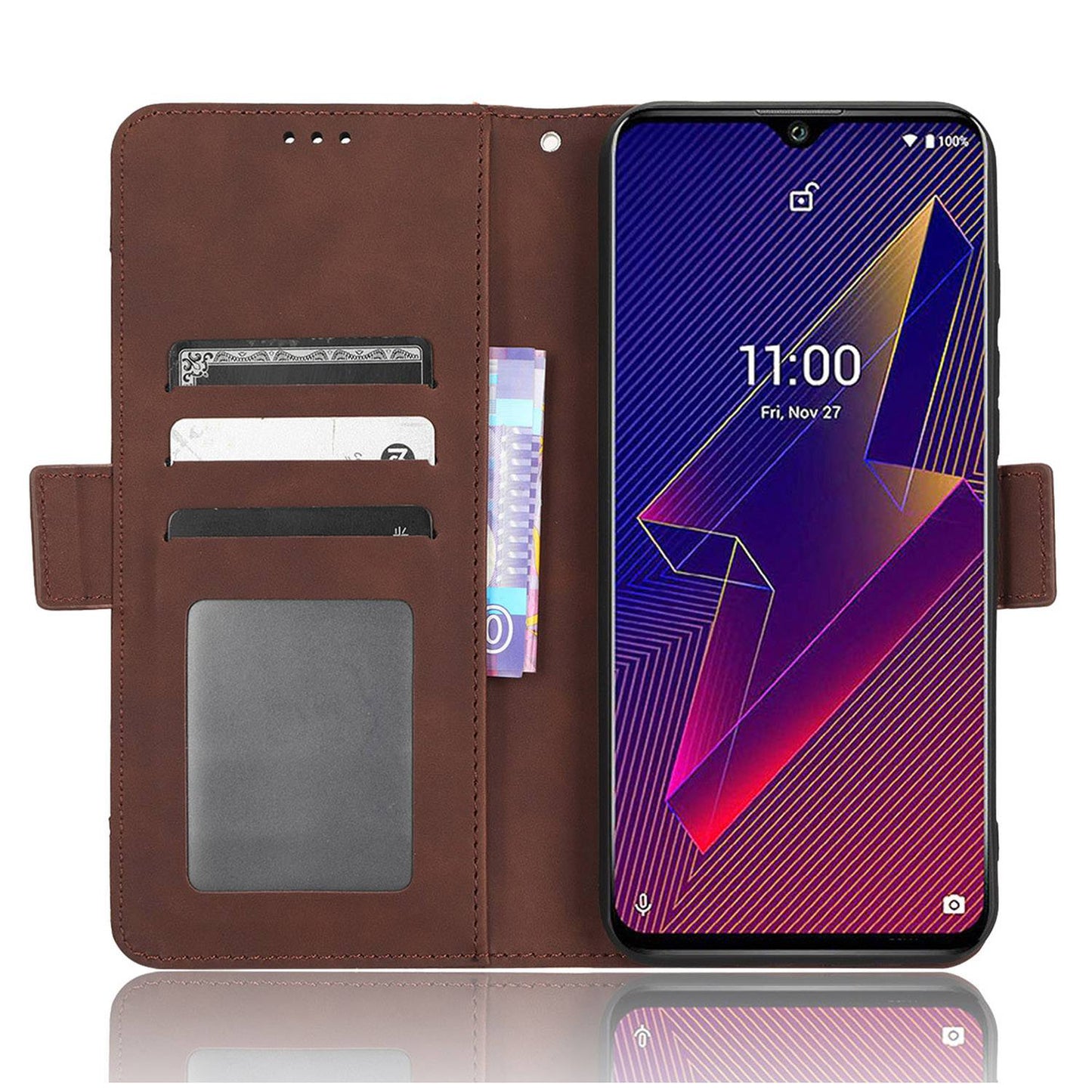 For Wiko Power U10 / Power U20 PU Leather Folio Wallet Cover Magnetic Closure Multiple Card Slots Stand Flip Cover