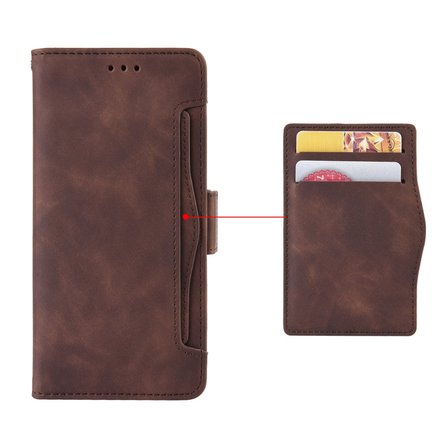 For Wiko Power U10 / Power U20 PU Leather Folio Wallet Cover Magnetic Closure Multiple Card Slots Stand Flip Cover