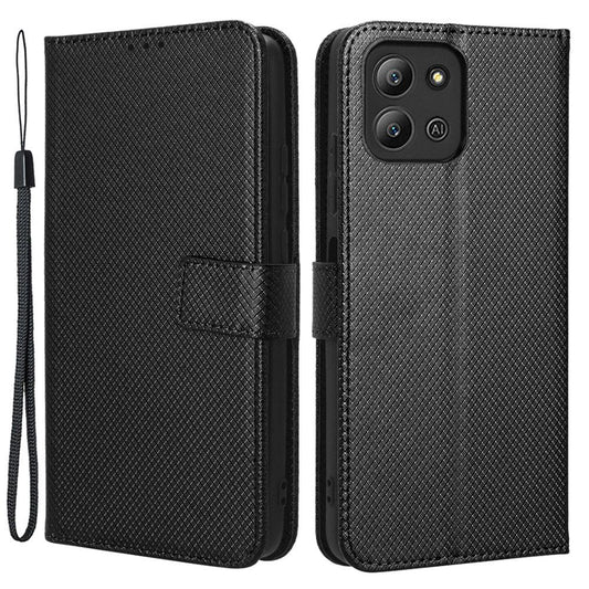 For Infinix Hot 11 2022 4G X675 Magnetic PU Leather Flip Cover Diamond Texture Wallet Stand Full Protective Folio Case
