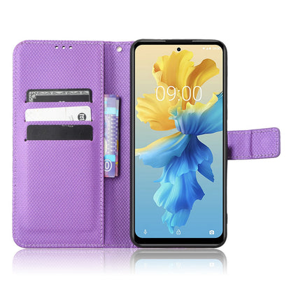 For Infinix Hot 11 2022 4G X675 Magnetic PU Leather Flip Cover Diamond Texture Wallet Stand Full Protective Folio Case